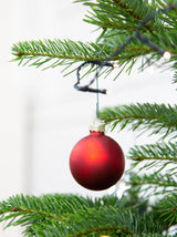 Pyntet juletræ i potte - Grøn & rød